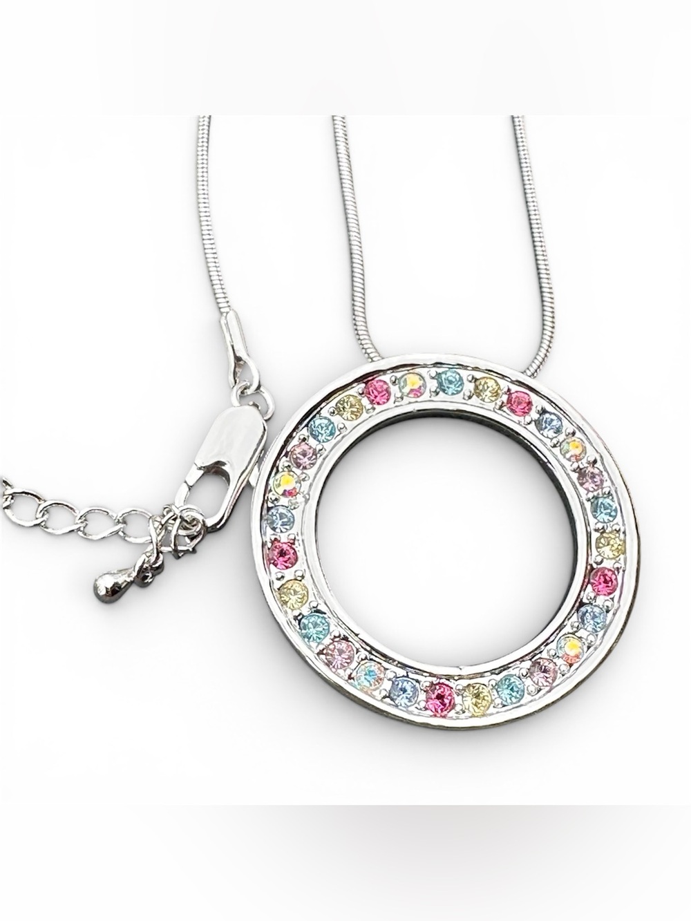 Park Lane Circular Pendant Necklace with Multicolored Stones